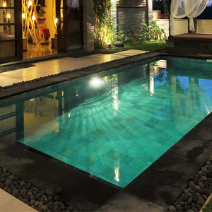 Tuiles de piscine en pierre verte Sukabumi naturelle de qualité supérieure 10x10cm Application extérieure d'Indonésie - Product Image 3