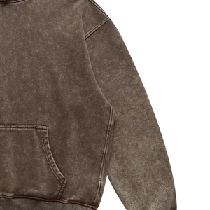 Sweat à capuche confortable délavé à l'acide pour homme, en coton mélangé durable, infroissable, avec couleur personnalisée - Product Image 4