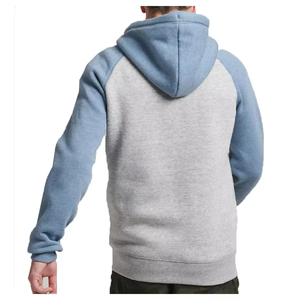 Sudadera con Capucha y Cremallera para Hombre, Manga Raglán, Color Gris Azulado Sólido, Corte Regular Informal, 100% Algodón French Terry, Ropa de Otoño 2026 - Product Image 2
