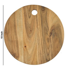 Planche à découper ronde en bois, artisanale, durable, écologique, surface de découpe pour légumes, fruits, viande, ustensiles de cuisine - Product Image 4
