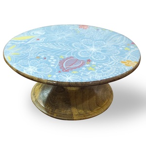 Handmade Decorative Printed <b>Cake</b> <b>Stand</b> With Wooden Base Dessert Fruits & <b>Cake</b> Rack For Dinner Table Decoration Server - Product Image 2