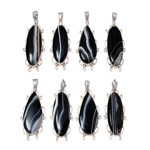 Black Sulemani Agate Pendant Natural Crystal Gemstone Pendants Bulk Quantity Environmentally Friendly Carved Love Engraving - Product Image 4