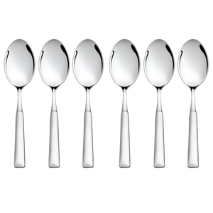 Wholesale Silver Short Handle Spoons Stainless Steel Dining Spoon Cutlery <b>Set</b> Crafts <b>6</b> Pieces <b>Set</b> - Product Image 3