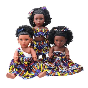 Nathaniel 2024 nouveau design 18 pouces fille africaine poupée en plastique noir poupées de mode pour cadeau