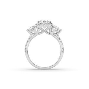 Anillo de Diamantes de Tres Corte en Plata de Ley 925 Hecho a Mano, de Alta Demanda, para Compromiso y Boda, Disponible para la Venta - Product Image 4