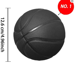 Ballon anti-stress de basketball en cuir PU, taille 7, noir et blanc, jouet de bureau - Product Image 5
