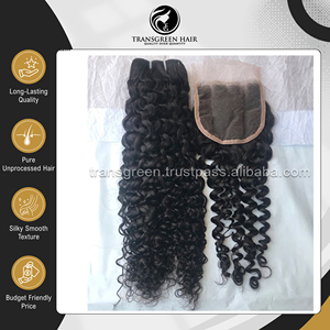 Última Llegada de Stock: Extensiones de Cabello Humano Virgen Indio Kinky Curly 4x4 Closure 100% Crudo Sin Procesar al Mejor Precio - Product Image 6