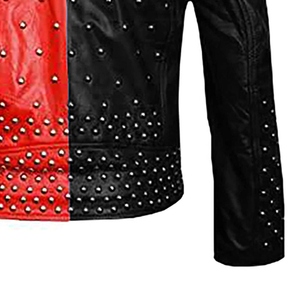 Chaqueta de cuero acolchada para mujer, estilo motero, corte ajustado, con cremallera frontal, tejido de pana genuina - Product Image 6