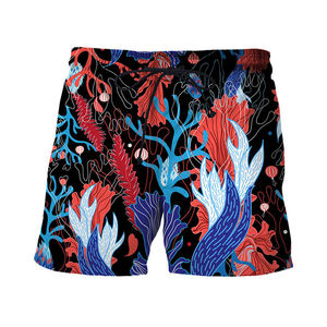 Nouveaux shorts de plage pour hommes de haute qualité, imprimés par transfert thermique, solides, à séchage rapide, avec cordon de serrage, en polyester tricoté 220g - Product Image 3