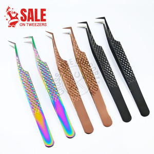 Premium 90-degree Lash Tweezer 0.03 0.05 0.07mm Fans Eyelash Extension Diamond Holding Grip Nonslip Stainless Steel - Product Image 1