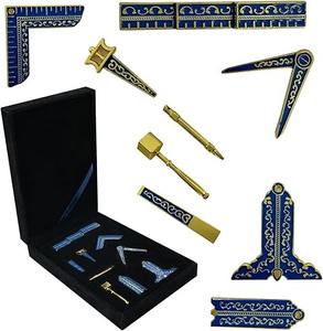 Juego de Herramientas Masónicas - Set de Herramientas de Masón con Compás Cuadrado, Martillo, Regla, Cincel, Espátula y Varilla de Díacono - Product Image 5