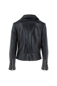 ผู้ผลิตเสื้อแจ็คเก็ตหนังผู้หญิงขายส่ง เสื้อแจ็คเก็ตหนังผู้หญิงแบบเรียบ ย้อมสี ถัก ระบายอากาศ กันน้ำ - Product Image 2