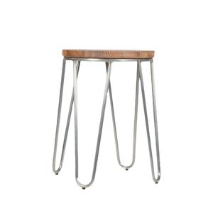 Metal Furniture <b>Stool</b> with <b>Wooden</b> Top Decorative for Home Hotel Restaurants <b>Stool</b> Modern Design Metal Furniture Ottoman & Tables - Product Image 1