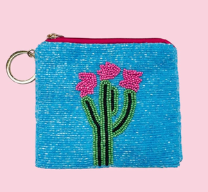 Handmade Coastal Beaded Starfish Coin Purse Ocean Theme Zipper <b>Pouch</b> - Product Image 3