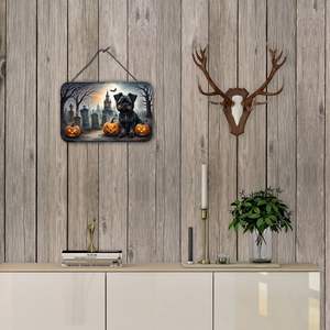 Nouveau Affenpinscher Spooky Halloween mur porte suspendus imprime multicolore en aluminium métal signe pour cuisine mur Bar salle de bain Plaque - Product Image 4