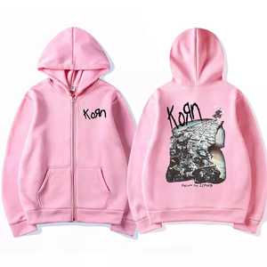 Korn Men's Black Hooded Pullover Sweatshirt Regular Fit Cotton French Terry Casual Streetwear Eco-Friendly 300g Winter Wear - Product Image 2