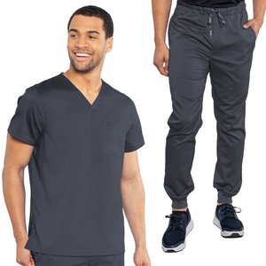 4 Way Spandex Fabric Nursing <b>Scrubs</b> <b>Uniform</b> Drawstring Pants With Short Sleeve <b>Scrubs</b> Top Doctors Nurses Hospital Suits - Product Image 1