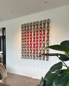 Cadena de eslabones de resina marrón, decoración para el hogar, adorno para colgar en la pared, cadenas de resina hechas a mano para sala de estar, accesorios de decoración de interiores - Product Image 3