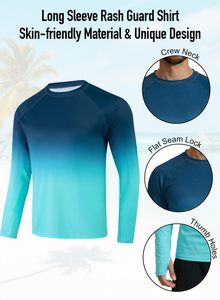 Chemise de bain pour homme à manches courtes, imprimé bleu, séchage rapide, respirante, coupe classique, col rond, 100% coton - Product Image 2