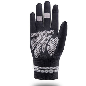 Durable Anti <b>Slip</b> Comfort Fit <b>Full</b> Finger Cycling Gloves With Safety Padding Breathable Fabric For Daily Bike Riding - Product Image 3