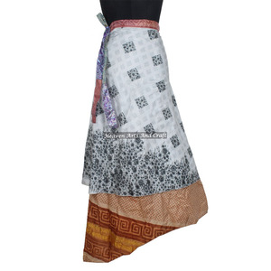 100 Formas de Usar el Pañuelo Mágico de Seda Vintage de la India de 38 Pulgadas, Pañuelo Largo de Seda Vintage para Mujer, Falda Envolvente de 2 Capas Reversible - Product Image 1