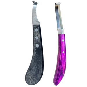 Ensemble de couteaux à sabots professionnels en acier inoxydable avec manche en bois, pour droitiers/gauchers, outil de soin des pieds d'animaux, réparation de bovins et chevaux, durable - Product Image 6
