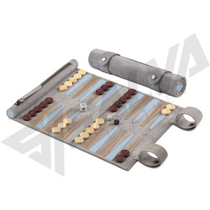 Nouveau jeu de backgammon portable, personnalisé, fait main, intelligent, souple, en cuir PU, enroulable, carré, écologique, de haute qualité, 10 pièces - Product Image 5