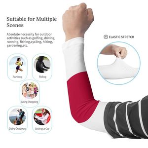 Mangas de Ciclismo Blancas y Rojas con Bloques de Color, Anti-UV, Unisex para Adultos, Par de Mangas Elásticas Deportivas para Gimnasio, Entrenamiento, Fitness - Product Image 4
