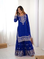 Kain Sutra Georgette Premium Khusus Wanita Muslim, Bordir Anarkali Salwar Kameez, Dapat Dibalik, Pakaian Pesta, Belum Dijahit, Cepat Kering
