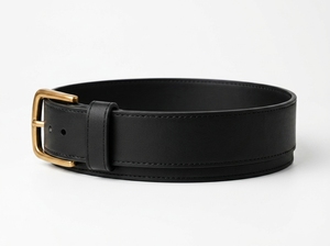 Ceinture en cuir véritable pour homme, en cuir de vachette noir, avec boucle en laiton, écologique, durable, robuste, logo personnalisé, vente en gros OEM - Product Image 4