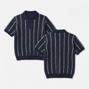 Pull polo en tricot pour femme, manches courtes, col rabattu, vert uni, coton, décontracté, respirant, toutes saisons, coupe classique - Product Image 6