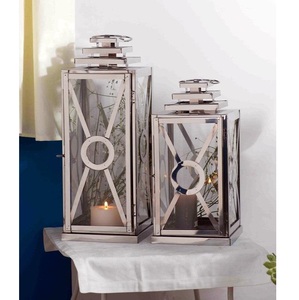 Porte-bougie en métal au design vintage très demandé et populaire, blanc et bleu marine, décoration d'intérieur, en fer, emballé dans une boîte - Product Image 4