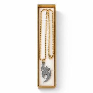 Collar con Colgante de Corazón de Acero de Damasco, Diseño Moderno y Hecho a Mano por Ahmad Fabric, Ideal para Regalo Promocional del Día de San Valentín - Product Image 6
