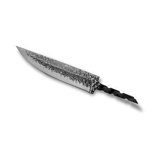 Cuchillo de Caza y Camping de Acero de Damasco Forjado a Mano, Hoja OEM de 8 Pulgadas con Punta Caída, Acero de Alto Carbono, Mango de Madera, Grado Industrial - Product Image 1