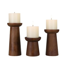 Porte-bougie en bois classique, accent décoratif intemporel, rehaussant les maisons, les restaurants et les lieux d'événements spéciaux - Product Image 1