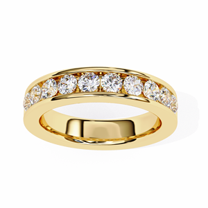 Bague de mariage classique sans soudure, demi-éternité, en or jaune 10k 14k 18k - Product Image 3