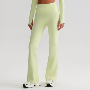 Leggings de yoga à séchage rapide en nylon, taille élastique, effet push-up, coupe large, taille haute, évasée, pour le sport - Product Image 6