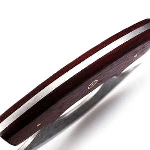 Couteau à pizza industriel DIY de haute qualité, design de logo personnalisé, manche en bois de rose, tête de hache à dos plat en acier à haute teneur en carbone 10 - Product Image 4