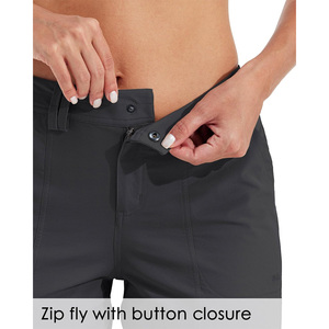 Shorts de sport et de golf pour femmes, taille basse, couleur unie, séchage rapide, respirant, écologique, 100% coton, avec poches et fermeture boutonnée - Product Image 5
