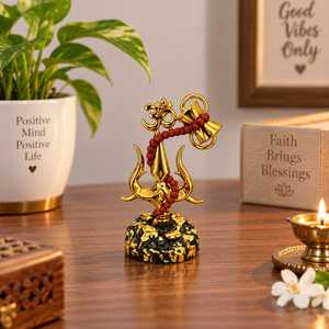 Murti Trishul en résine Mahadev pour la maison, le tableau de bord de la voiture et le bureau - Art religieux pour l'inauguration de la maison, idole du Dieu Shiva, Puja, méditation spirituelle - Product Image 4