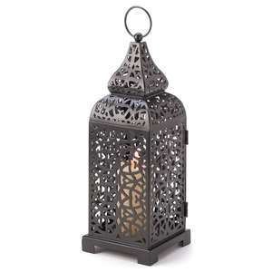 Traditional Windproof <b>Large</b> Size Black <b>Candle</b> Lantern Courtyard and Home Decorative Solar Metal Classical <b>Candle</b> Lantern - Product Image 2