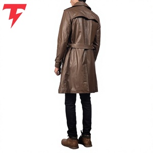 Venta Directa de Fábrica, Precio al por Mayor, Abrigo de Hombre de Cuero Genuino, Doble Botonadura, Impermeable, Transpirable y Ajustable, Nueva Llegada - Product Image 3