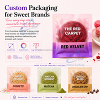 Sacs à biscuits roses Emballage de pain Transparent personnalisé minuscules sacs à biscuits thermoscellés en plastique pour bonbons auto-scellants