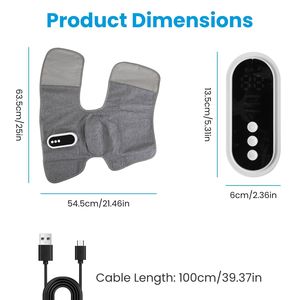 Massaggiatore per Gambe Senza Fili con Funzione di Riscaldamento, Compressione d'Aria e 3 Modalità Regolabili, Fascia per Cosce, Ginocchia e Polpacci per Alleviare il Dolore - Product Image 6