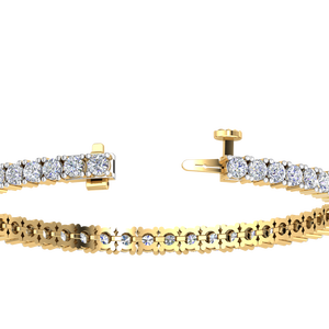 Pulseras de tenis de diamantes de talla brillante chapadas en oro de 10K de alta calidad para mujer, estilo moderno, certificadas por IGI, al mejor precio en India - Product Image 2