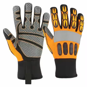Gants de sécurité industriels renforcés en cuir synthétique Amara, gants mécaniques avec protection antidérapante pour le travail et la construction - Product Image 5