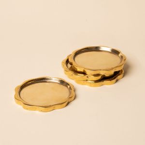 Elegant Metal Coasters <b>Set</b> For Tea <b>Coffee</b> Cups With Heat Resistant Surface For Dining And Kitchen <b>Table</b> Use - Product Image 6