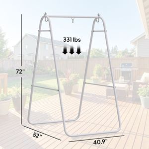 Heavy Duty Solid Steel A-Frame Stand for Hanging <b>Hammocks</b> & Egg Chairs Max Load 330 LBS White Color - Product Image 3
