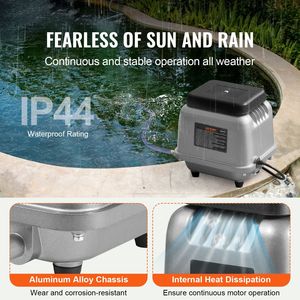 Pompa ad aria lineare 90L/min per aerazione di fossati, giardini acquatici e trattamento rifiuti, ideale per laghetti da 1/4 di acro e profondità di 10 piedi - Product Image 2