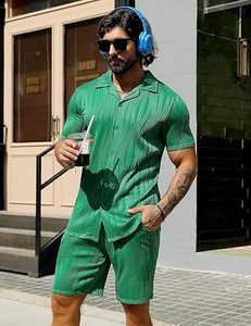 Men Summer <b>Knitted</b> Embroidered 100% Cotton Quick Dry Short Sleeve Custom Logo Joggers Suits <b>Set</b> Shirt and Short <b>Set</b> - Product Image 2